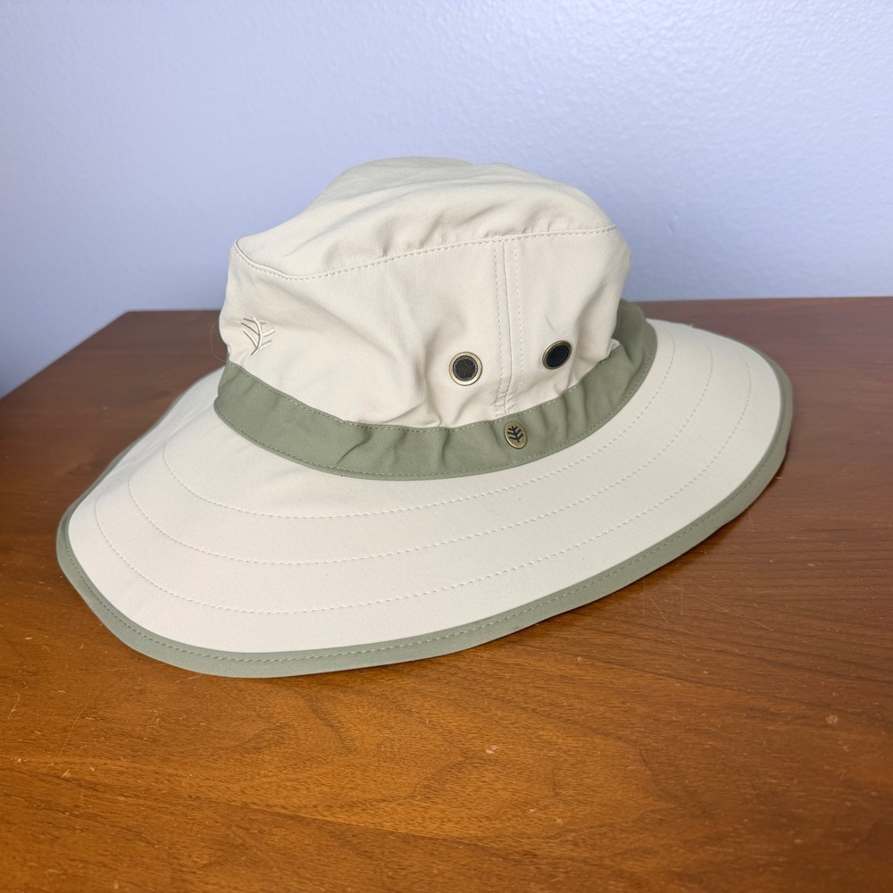 Coolibar Golf Hat UNISEX L/XL Tan Golf Fishing Sun Protection Adjustable